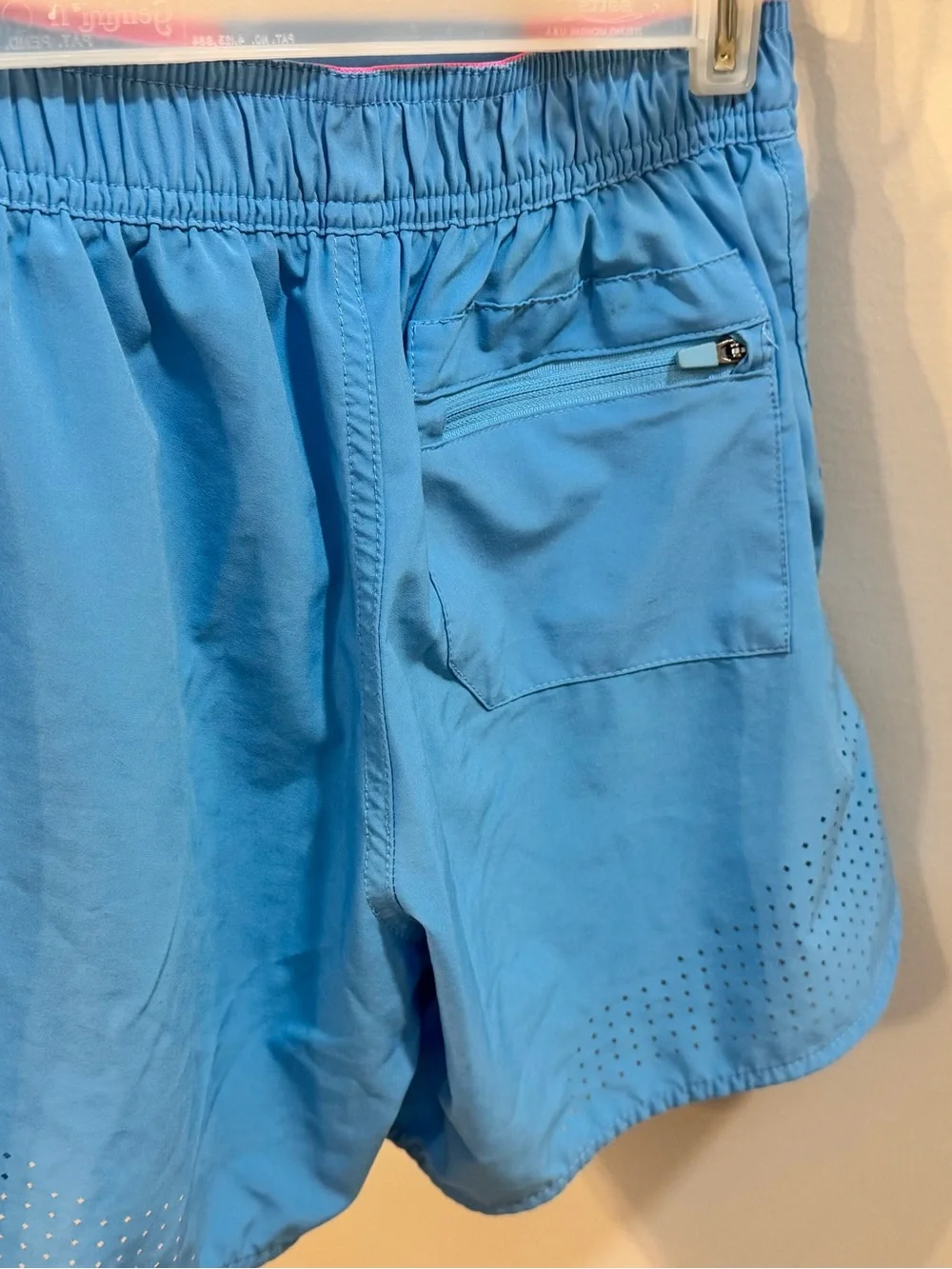 BASEBALL Lifestyle 101 Light Blue Kids Athletic Shorts with Pink Accent